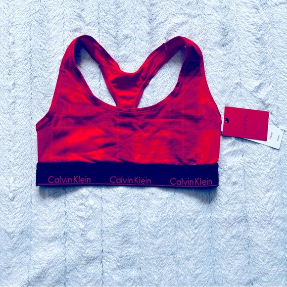 Calvin Klein red plaid bralette - Picture 1 of 5